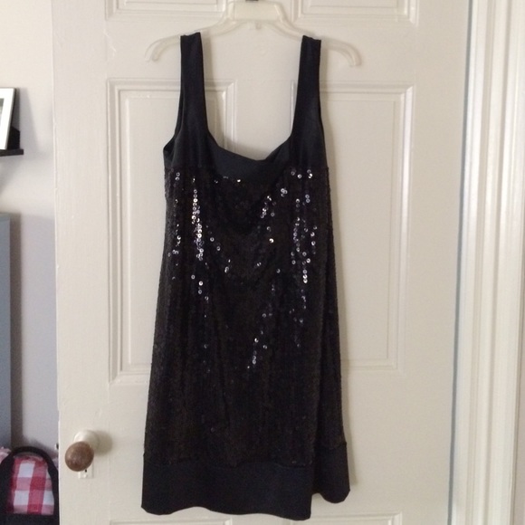 Black sequin cocktail dress