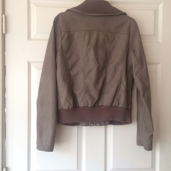 Grey Vegan Leather Jacket - - Picture 2 of 4