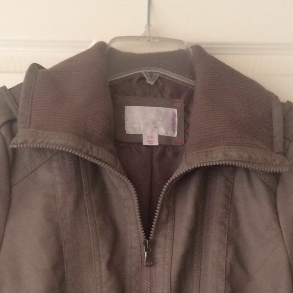 Grey Vegan Leather Jacket - - Picture 3 of 4