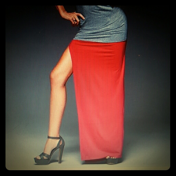 Maxi Skirt salmon color