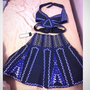 BCBGMAXAZRIA Sexy two piece Aztec print skirt set.