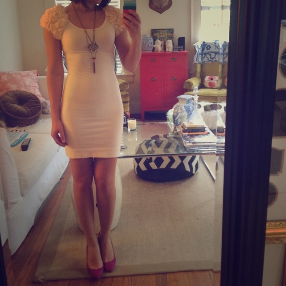 Pale Pink Rosette Sleeve dress H&M