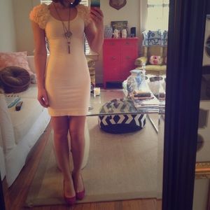 Pale Pink Rosette Sleeve dress H&M