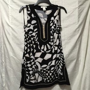 White house black market long sleeveless blouse