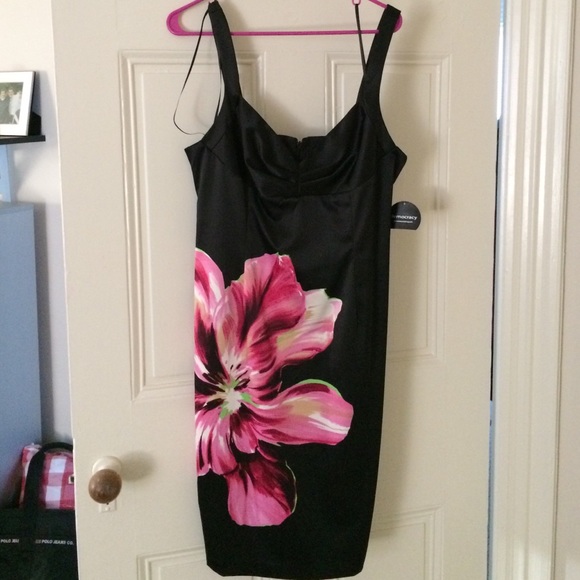 Bright flower cocktail dress