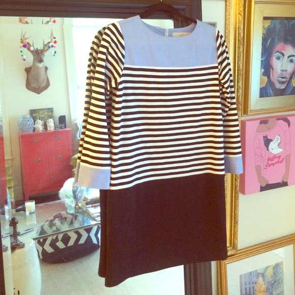 LOFT Striped shift dress