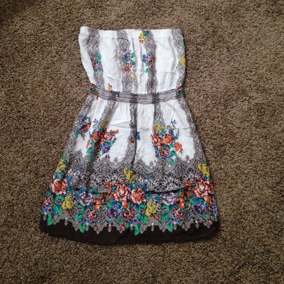 Strapless mini dress