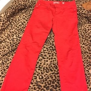 stretchy red skinnys