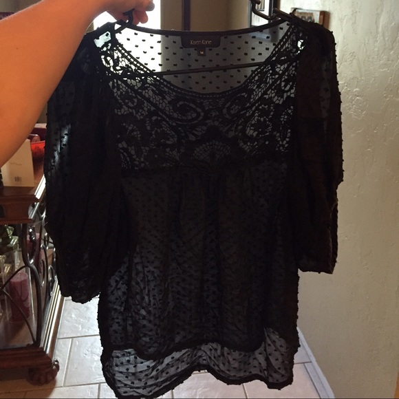 Karen Kane black sheer blouse