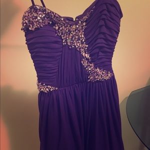 Short Jeweled Purple Dress