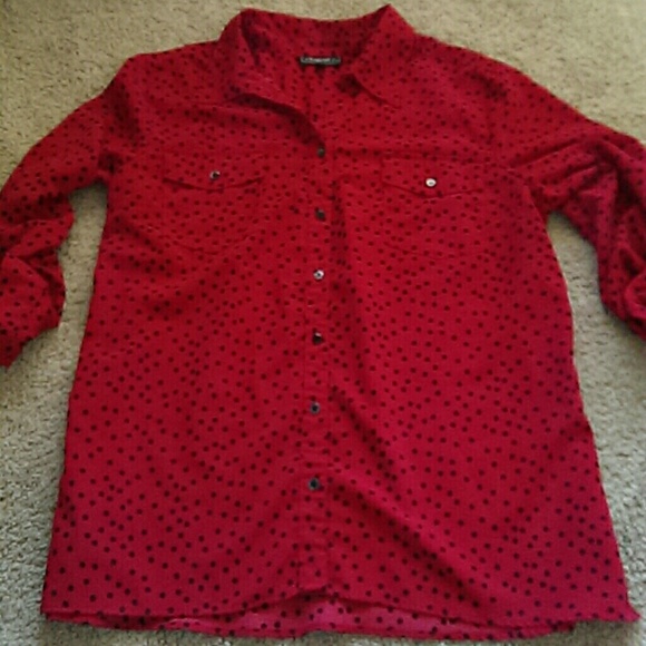 Cherry Red Skirt & Blouse - Picture 4 of 4
