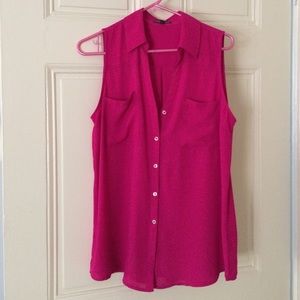 Hot pink button down from Express