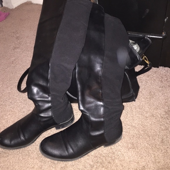 black knee length boots