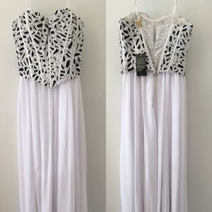 Nox•Narianna Black White Sequin Evening Dress