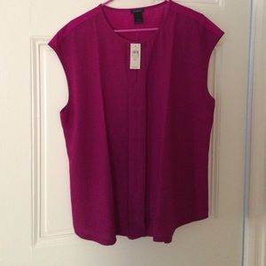 Mixed media magenta blouse