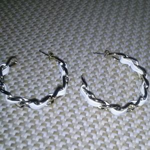 Matching Bracelet Available* White Leather Earring