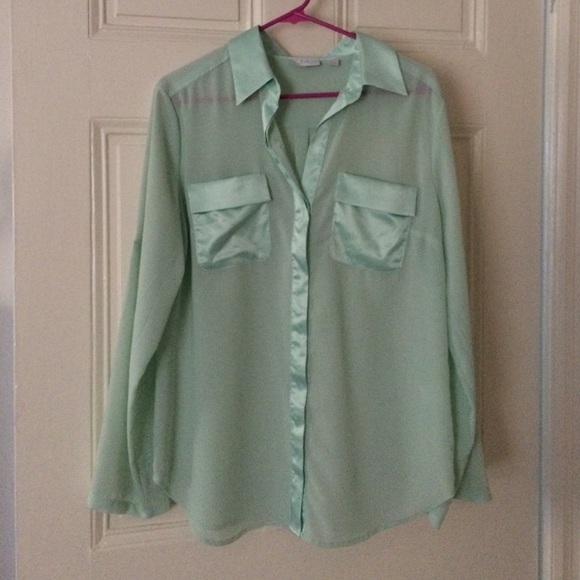 Seafoam blouse for work or play!