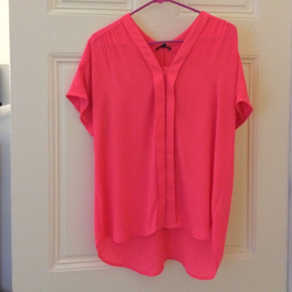 High-low hot pink blouse