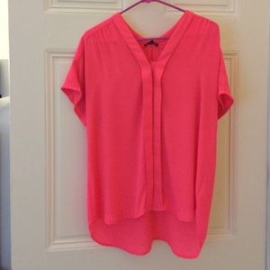 High-low hot pink blouse