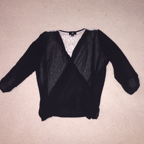 Sheer black blouse 💋