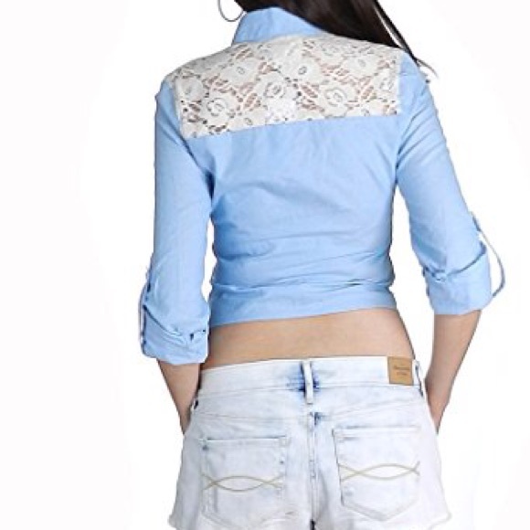 🌷Tommy Girl Chambray and Lace Top