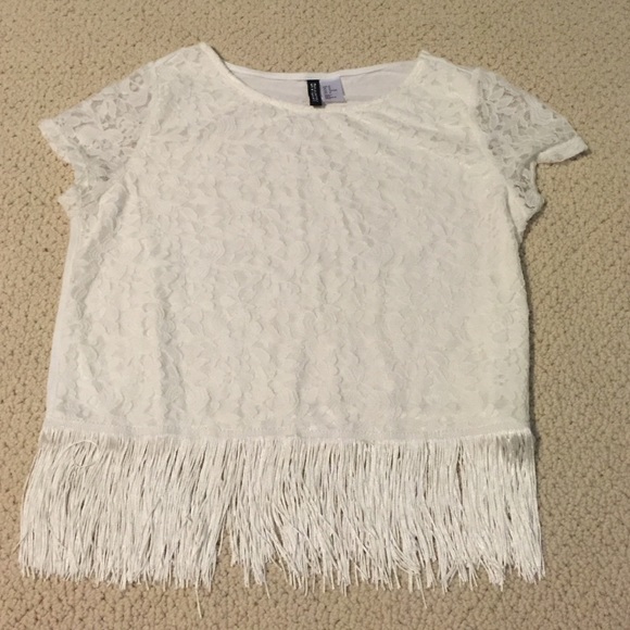 White crop top with frills 😉