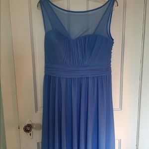 David's bridal cornflower bridesmaids dress.