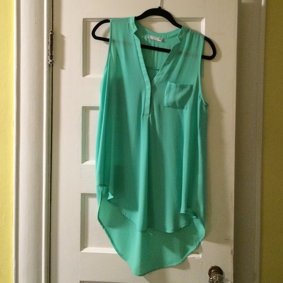 Lush Tops - Mint green tunic tank blouse