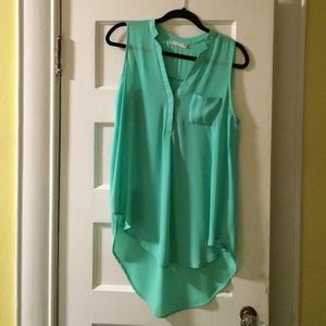 Mint green tunic tank blouse