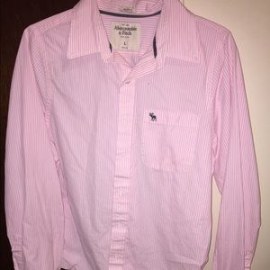 Pink men's button up shirt