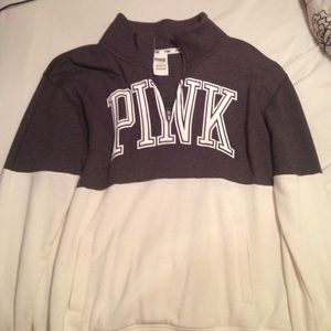 PINK half-zip sweater