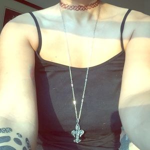 Silver Webelos Pendant Long Chain Necklace