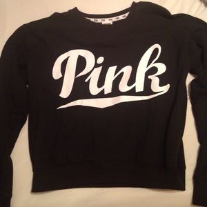 PINK black crewneck