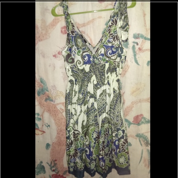 green low cut dress