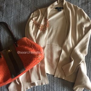Beige Lightweight Knit Cardigan {L}