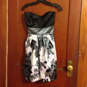 Black, grey and white floral dress