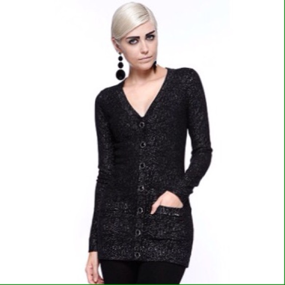 Metallic black & silver cardigan 👍 - Picture 1 of 4