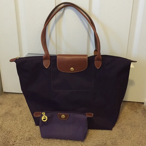 Longchamp Le Pilage Large Shoulder Tote Purple