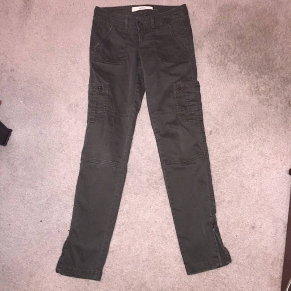 Dark green, super skinny cargo pants