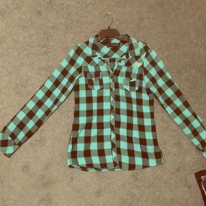Fox girls XL button down shirt