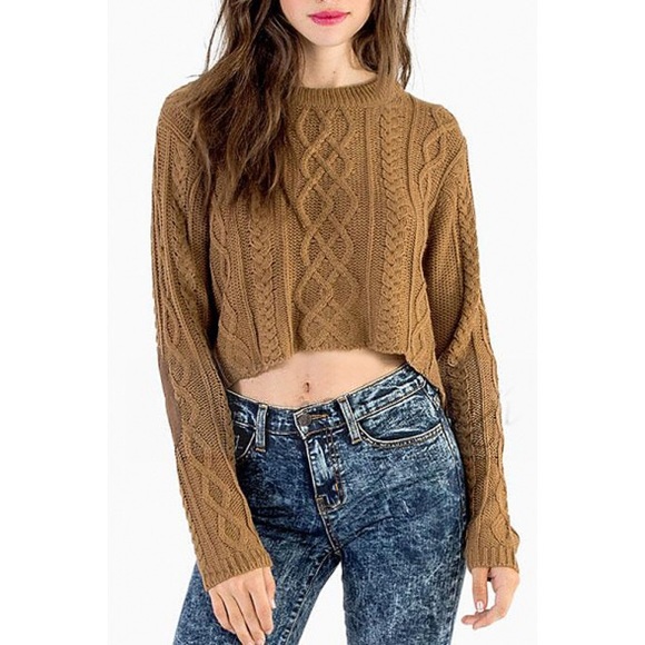 Brown crop top sweater