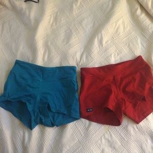 two spandex dance shorts.