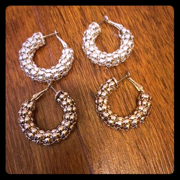 Never Worn Gold and Silver Earrings - Picture 1 of 3