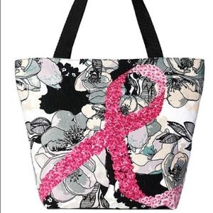 Breast Cancer Floral Tote