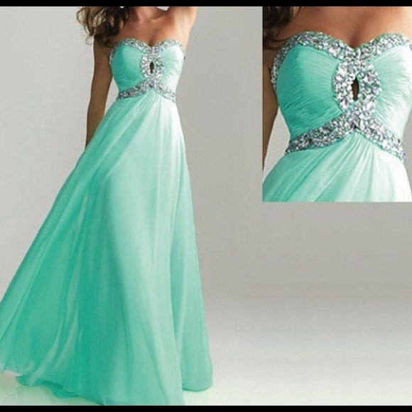 Aqua Prom dress