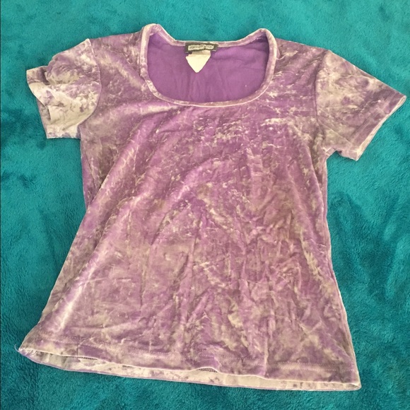 Lavender crushed velour tee