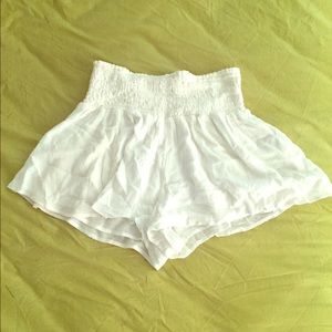 White high-waisted shorts