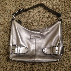 Franco Sarto Silver Gray Metallic Hobo bag