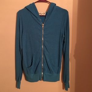 Blue wildfox zip up hoodie