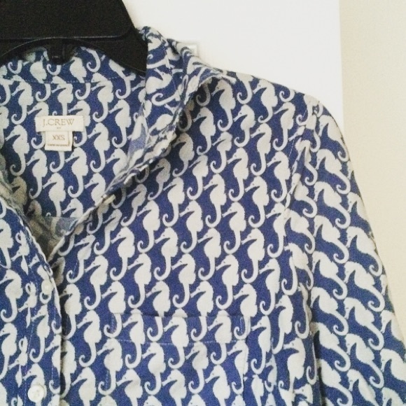 J. Crew Tops - Seahorse pattern button up